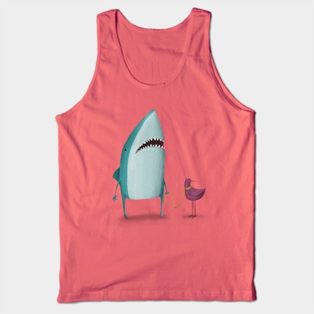 Shark and friend Tank Top by agrapedesign